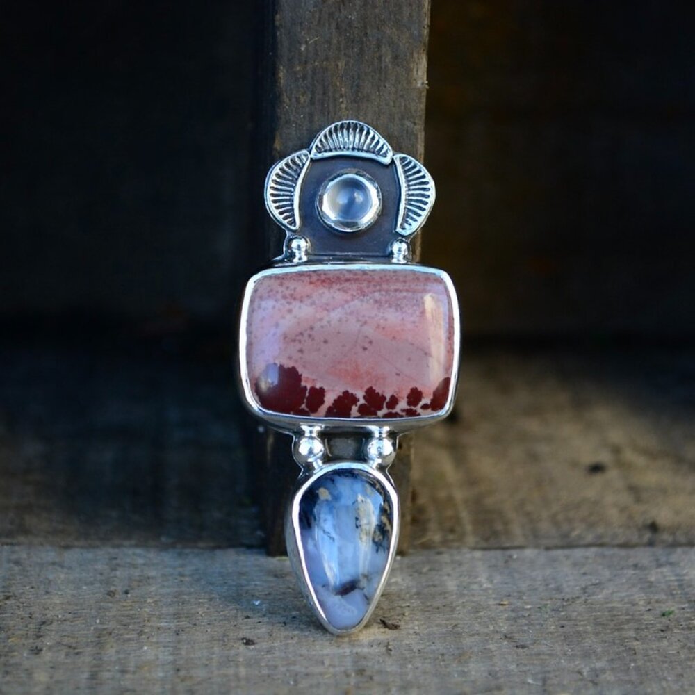 Handmade Jasper Agate Sterling silver Pendant Necklace